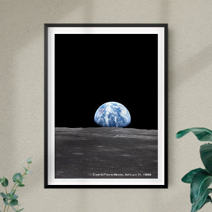 Affiche Earth Rising Over Moon, Apollo 11, 1969