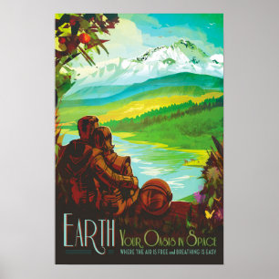 Affiche EARTH Your Oasis in Space NASA visions de l'avenir