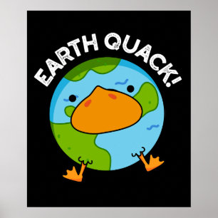 Affiche Earthquack Funny Earthquake Pun Dark BG