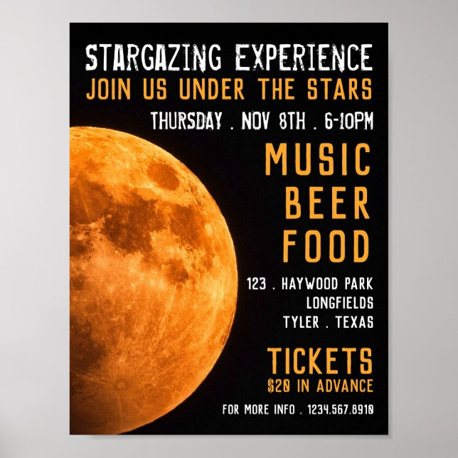 Affiche Earth's Blood Moon, Planetarium Event Publicité (Devant)