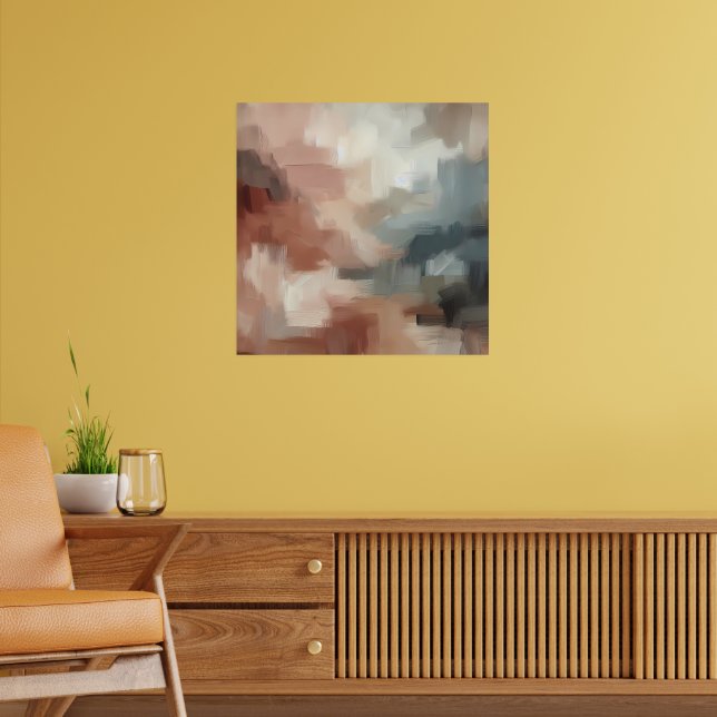 Affiche Earthy Abstrait Brushstroke Art (Salon 2)