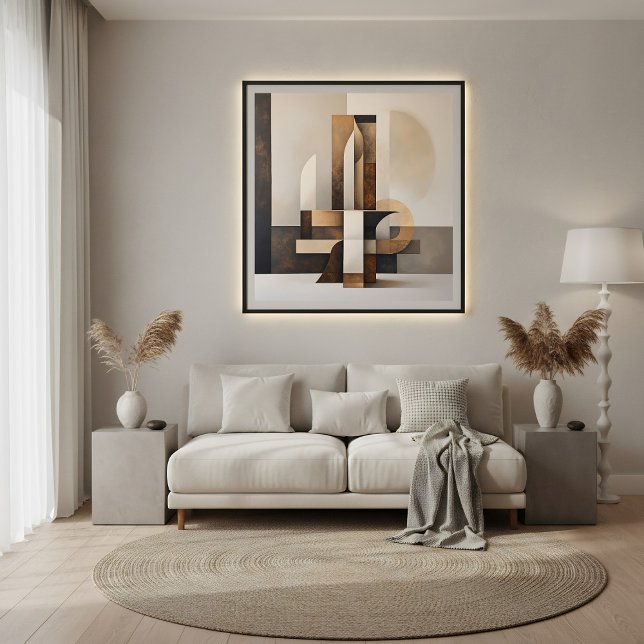 Affiche Earthy Architecture: Geometric Harmony (Créateur téléchargé)