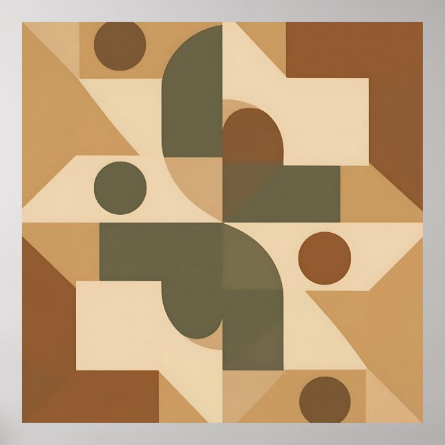 Affiche Earthy Boho Geometric Abstract (Devant)