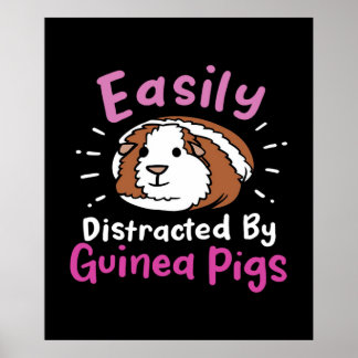 Affiche Easily Distracted by Guinée Pigs | Cute Pet