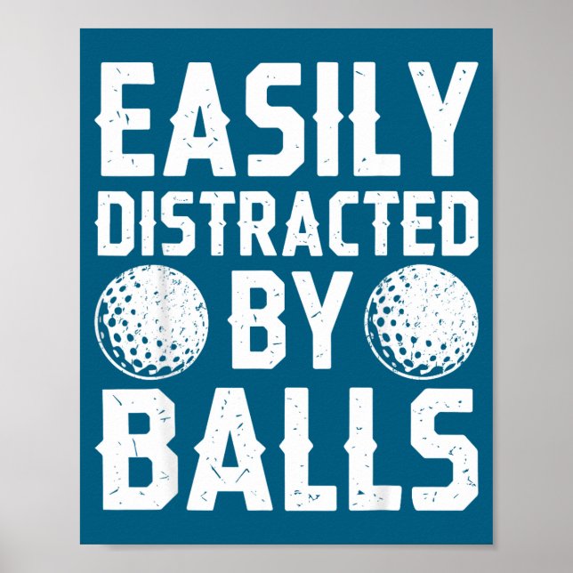 Affiche Easily Distracted By Shirt Funny Men Women Golf Lo (Devant)