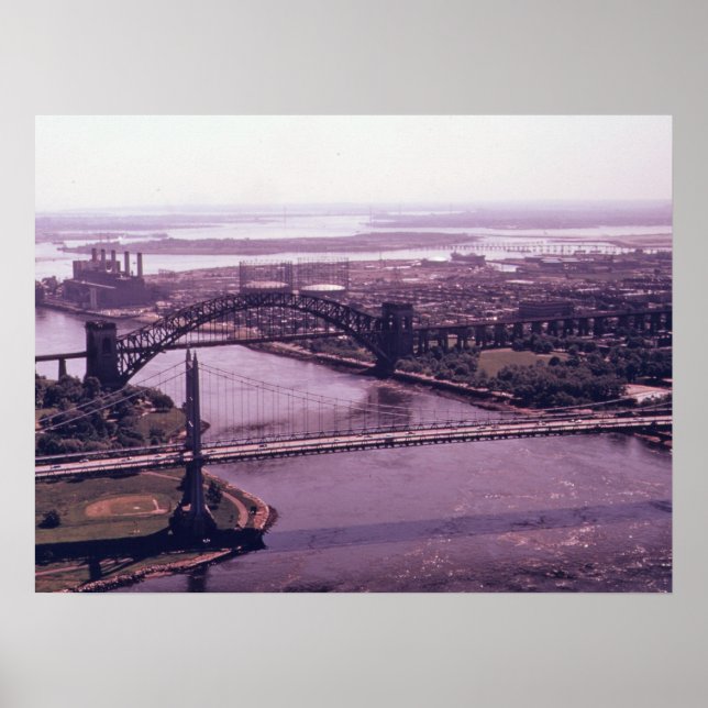 Affiche East River Et Queens, New York (Devant)