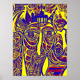 Affiche East Side Gallery, Berlin Wall, Art moderne (w30br
