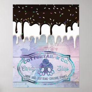 Affiche Easter Bunny Cottontail Candy Shop Sign Chocolate