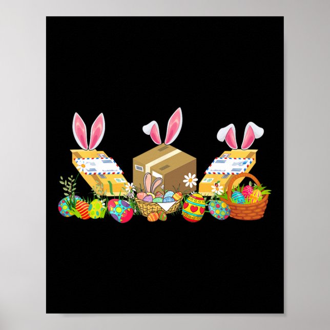 Affiche Easter Bunny Postal Worker Outils Costume Chasse E (Devant)