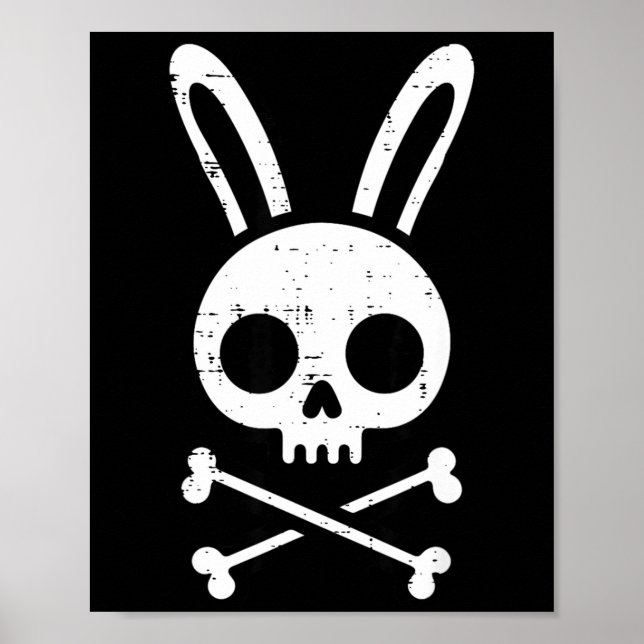 Affiche Easter Bunny Skull Cross Bones Rabbit Goth Men Boy (Devant)