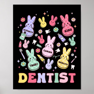 Affiche Easter Dentist Retro Rdh Dental Hygienist Squad Bu