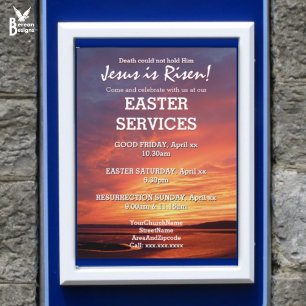Affiche EASTER Jésus est ressuscité SERVICES D'ÉGLISE Cust