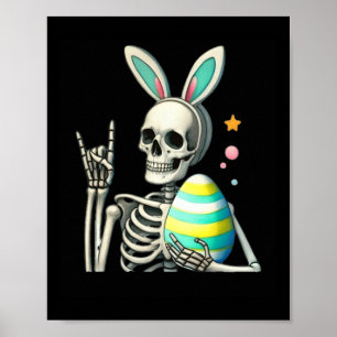 Affiche Easter Skeleton Bunny Rock Main Rocker Garçons Enf