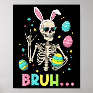 Affiche Easter Skeleton Bunny Rock Main Rocker Hommes Ados