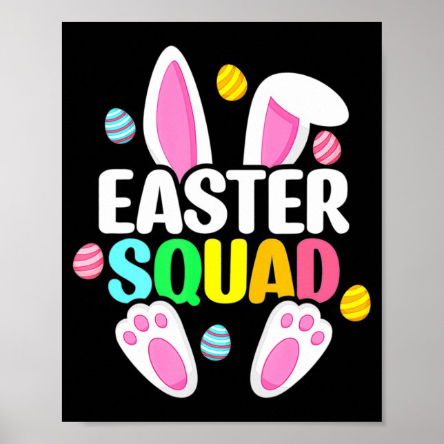 Affiche Easter Squad Family Matching Easter Day Bunny Egg  (Devant)