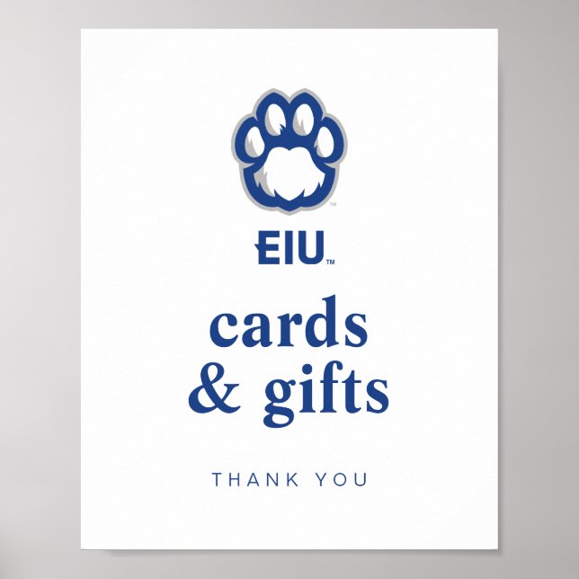 Affiche Eastern Illinois Panthers Empreinte de patte & EIU (Devant)