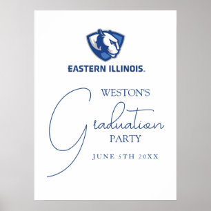 Affiche Eastern Illinois Panthers Head and Wordmark Logo