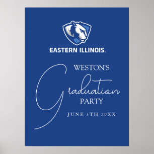 Affiche Eastern Illinois Panthers Head and Wordmark Logo