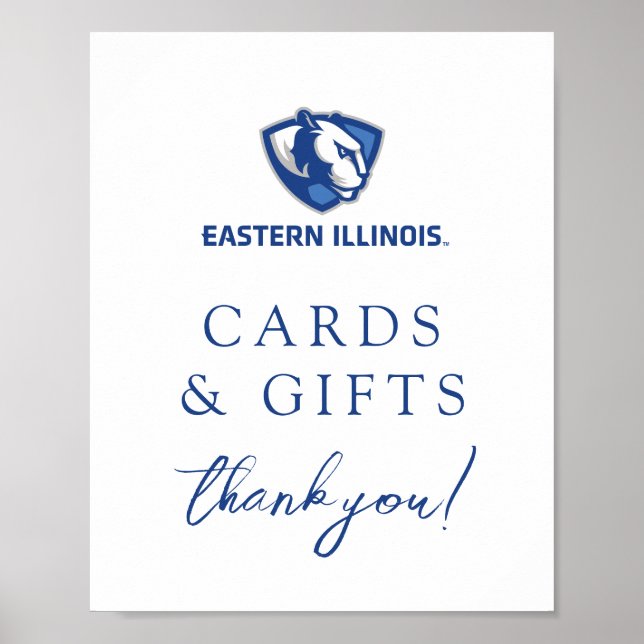 Affiche Eastern Illinois Panthers Head and Wordmark Logo (Devant)