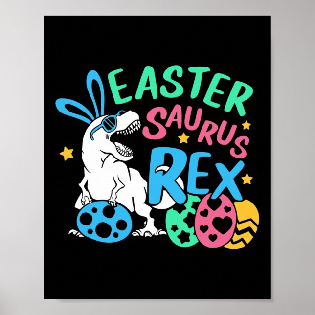 Affiche Eastersaurus T-rex Easter Day Tee, Cute Easter Bun (Devant)