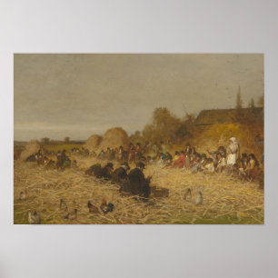 Affiche Eastman Johnson - Husking Bee, île de Nantucket