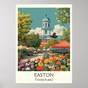 Affiche Easton Pennsylvania Vintage Town Carré Art