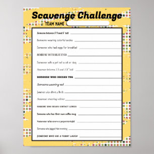 Affiche Easy scavenger hunt office ice breaker game