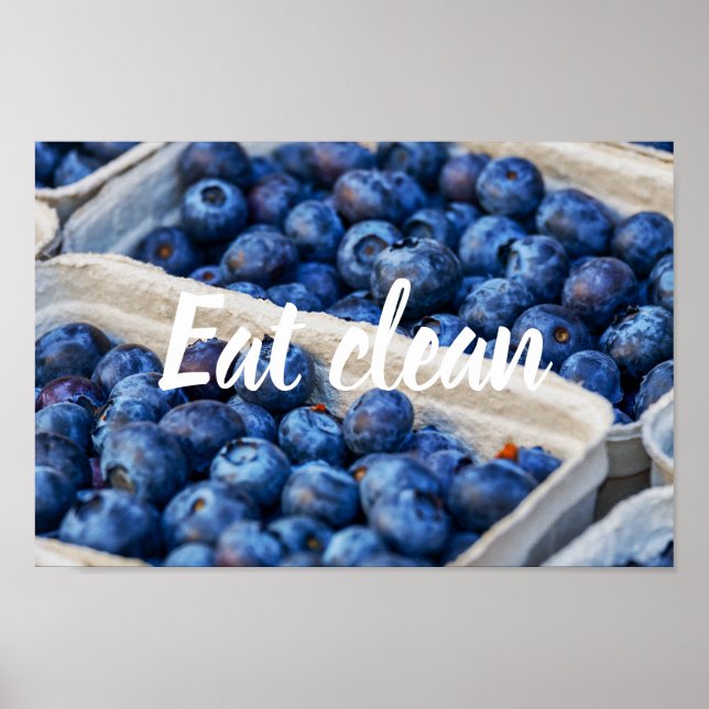Affiche Eat Clean // Blueberries Photo (Devant)