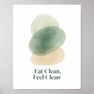 Affiche Eat Clean Feel Clean Abstract Kitchen Print