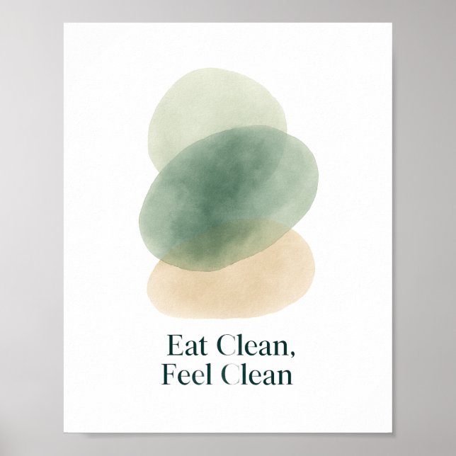 Affiche Eat Clean Feel Clean Abstract Kitchen Print (Devant)