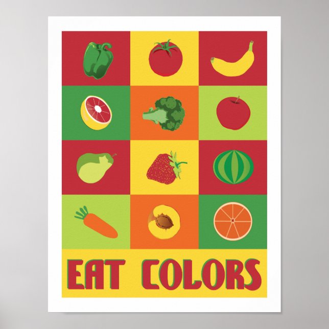 Affiche Eat Colours Fruit and Vegetable 11 x 14 print (Devant)
