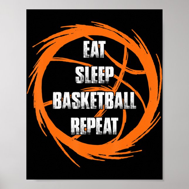 Affiche Eat Sleep Basketball Répéter l'entraîneur du joueu (Devant)