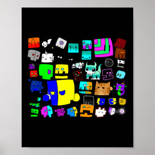 Affiche Eat Sleep Dash Répéter Video Game Géométrie Vidéo 