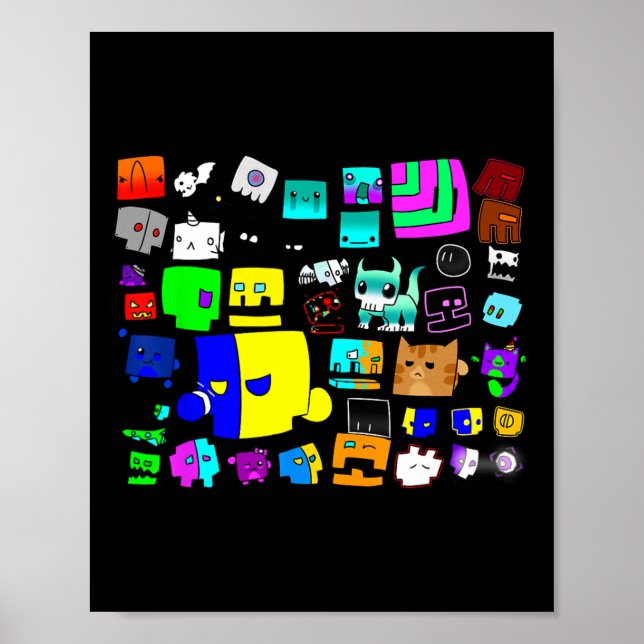 Affiche Eat Sleep Dash Répéter Video Game Géométrie Vidéo  (Devant)