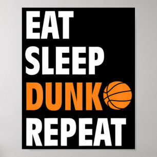 Affiche Eat Sleep Dunk Repeat Fun Basketball Bball