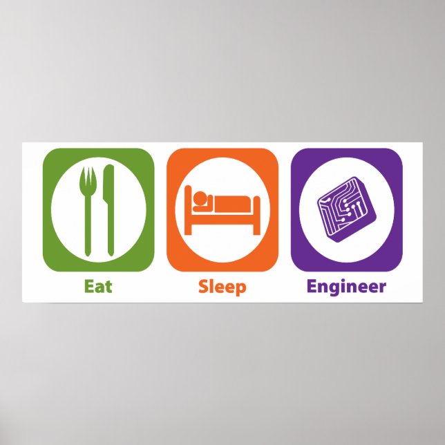 Affiche Eat Sleep Engineer (Devant)