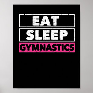 Affiche Eat Sleep Gymnastics Repeat Funny Gymnast