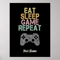 Eat Sleep Jeu de répétition Dire cadeau pour le jo