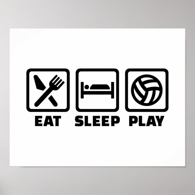 Affiche Eat Sleep jouer au volley-ball (Devant)