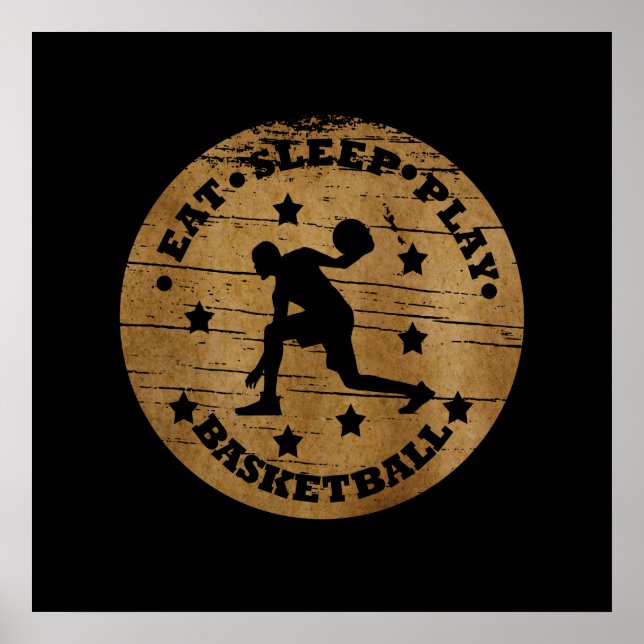 Affiche eat sleep play basketball (Devant)