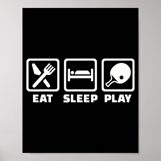 Affiche Eat sleep play ping pong  (Devant)