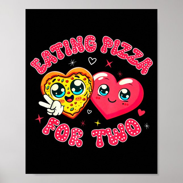 Affiche Eating Zza For Two Pregnancy Valentines Day New Mo (Devant)