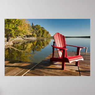 Affiche Eau   Adirondack Chaise au lac