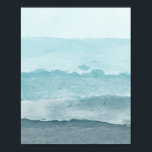 Affiche Eau bleu mer Abstraite<br><div class="desc">Un magnifique paysage marin d'aquarelle abstraite. Palette bleue évoquant la plage et l'océan.</div>