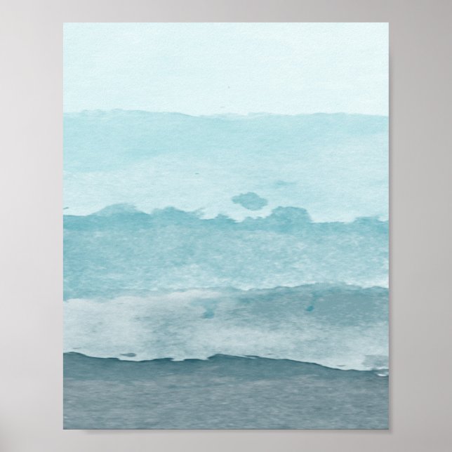 Affiche Eau bleu mer Abstraite (Devant)