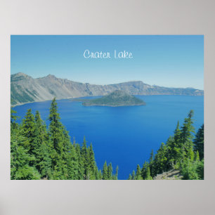 Affiche Eau bleue et arbres alpins au lac Crater Photo