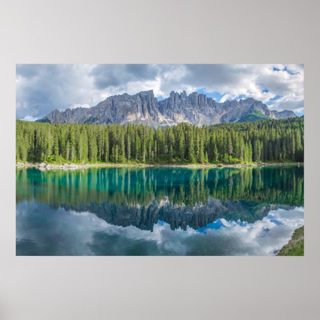 Affiche Eau | chaîne de montagnes Latemar (Devant)