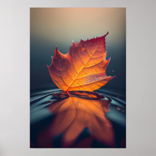 Affiche Eau de feuilles Calme Nature Tranquille Saison pai