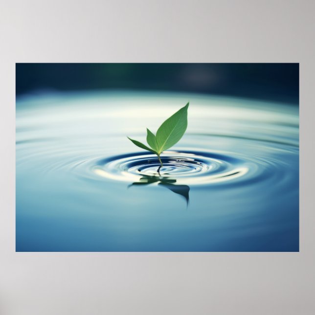 Affiche Eau de feuilles Tranquille Nature paisible (Devant)
