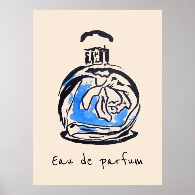 Affiche Eau de parfum Français Mode bouteille de parfum (Devant)